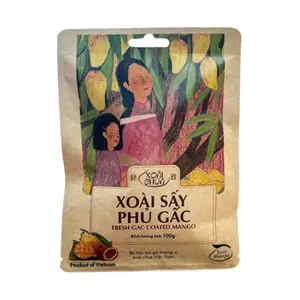 Xoài Chua Sấy Phủ Gấc Túi Kraft, Fresh Gac Coated Sour Mango (100g) - NAM XANH